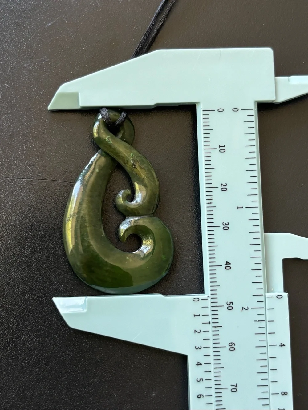 Genuine Green Maori New Zealand Jade Pendant on Black Cord Necklace